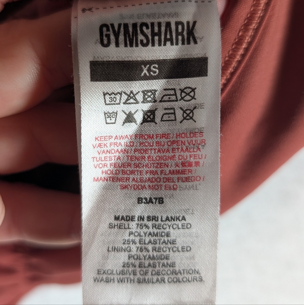 522-Gymshark Rust Sports‎ Bra with Strappy Back Padded - Picture 2 of 2